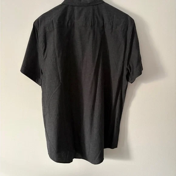 Guess Men's Short Sleeve Button-Down Shirt with P.U leather detail - Picture 5 of 10